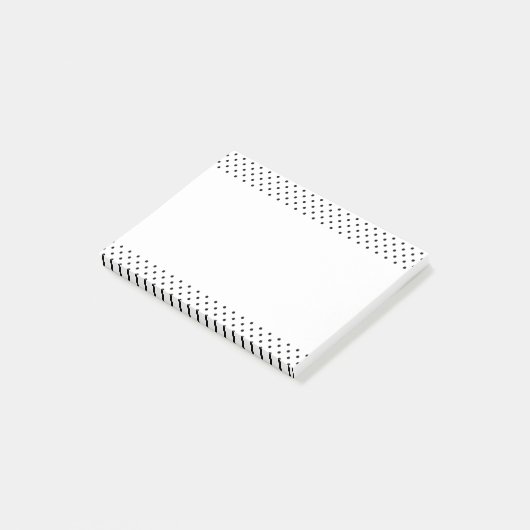 Schwarz-Weiß-Polka-Punkte Post-it Klebezettel (angewinkelt)