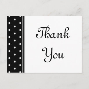 Schwarz-Weiß-Polka-Punkte Postkarte
