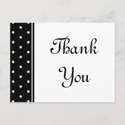 Schwarz-Weiß-Polka-Punkte Postkarte (Vorderseite)