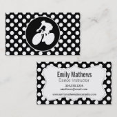 Schwarz-Weiß-Polka-Punkte; Radfahren Visitenkarte (Vorne/Hinten)