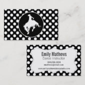 Schwarz-Weiß-Polka-Punkte; Rodeo Cowboy Visitenkarte (Vorne/Hinten)