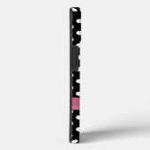 Schwarz-Weiß-Polka-Punkte - rosa Bug Case-Mate iPhone Hülle (Rückseite / Rechts)