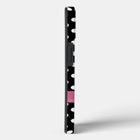 Schwarz-Weiß-Polka-Punkte - rosa Bug Case-Mate iPhone Hülle (Rückseite / Rechts)