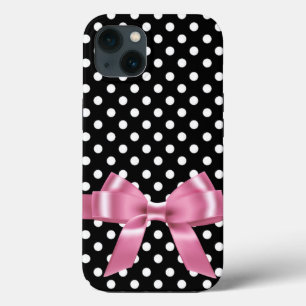 Schwarz-Weiß-Polka-Punkte - rosa Bug Case-Mate iPhone Hülle