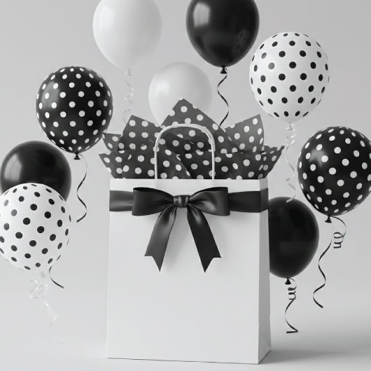 Schwarz-Weiß-Polka-Punkte Seidenpapier