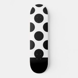 Schwarz-Weiß-Polka-Punkte Skateboard