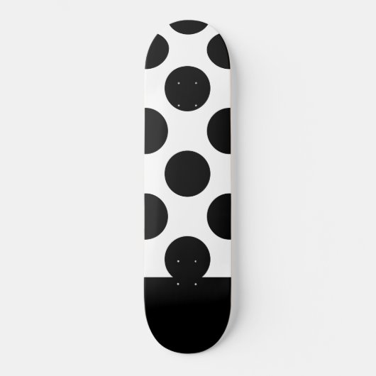 Schwarz-Weiß-Polka-Punkte Skateboard (Vorderseite)