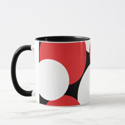 Schwarz-Weiß-Polka-Punkte Tasse (Links)