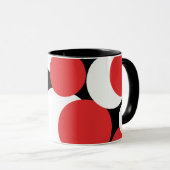 Schwarz-Weiß-Polka-Punkte Tasse (VorderseiteRechts)