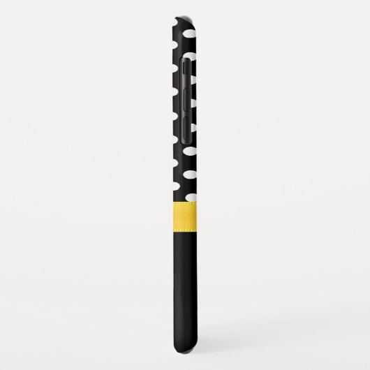 Schwarz-Weiß-Polka-Punkte und Edelweiß Case-Mate iPhone Hülle (Hinten/Links)