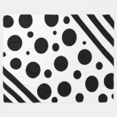 Schwarz-Weiß-Polka-Punkte und Streifen Blanket Fleecedecke (Vorderseite (Horizontal))