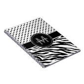 Schwarz-Weiß-Polka-Punkte und Zebra-Print Notizblock (Rechte Seite)