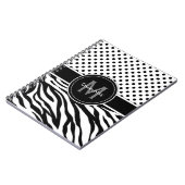 Schwarz-Weiß-Polka-Punkte und Zebra-Print Notizblock (Linke Seite)