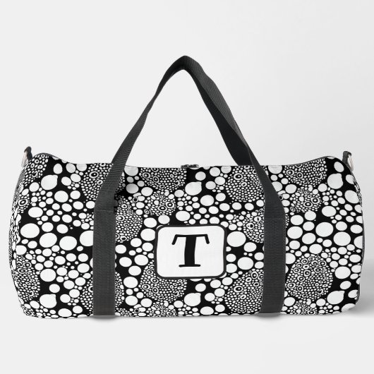 Schwarz-Weiß-Polka-Punktmuster 3 Duffle Bag (Vorderseite)
