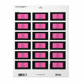 Schwarz-Weiß-Polka-Punktmuster Adressaufkleber (Vorne)