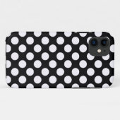 Schwarz-Weiß-Polka-Punktmuster Case-Mate iPhone Hülle (Rückseite (Horizontal))