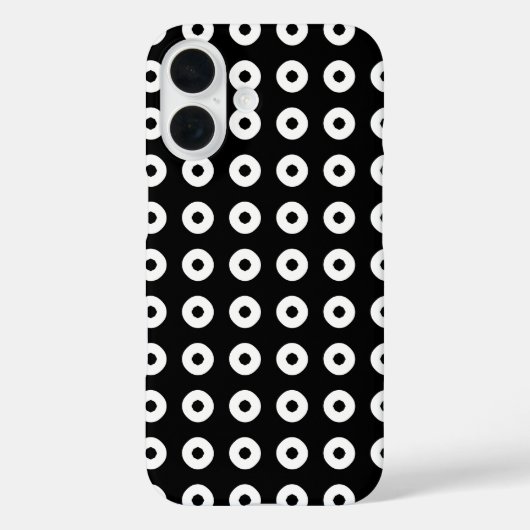 Schwarz/Weiß-Polka-Punktmuster Case-Mate iPhone Hülle (Rückseite)