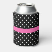 Schwarz-Weiß-Polka-Punktmuster Dosenkühler (Kanne Rückseite)