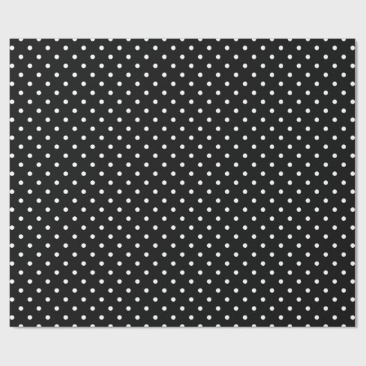 Schwarz-Weiß-Polka-Punktmuster Geschenkpapier (Flach)