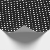 Schwarz-Weiß-Polka-Punktmuster Geschenkpapier (Ecke)