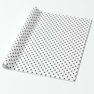 Schwarz-Weiß-Polka-Punktmuster Geschenkpapier