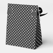 Schwarz-Weiß-Polka-Punktmuster Geschenkschachtel (Rückseite)