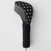 Schwarz/Weiß-Polka-Punktmuster Golf Headcover (angewinkelt)