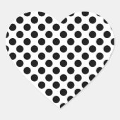 Schwarz-Weiß-Polka-Punktmuster Herz-Aufkleber (Vorderseite)