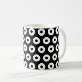 Schwarz/Weiß-Polka-Punktmuster Kaffeetasse (VorderseiteRechts)