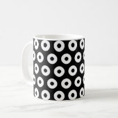 Schwarz/Weiß-Polka-Punktmuster Kaffeetasse (Vorderseite Links)
