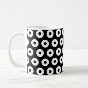 Schwarz/Weiß-Polka-Punktmuster Kaffeetasse