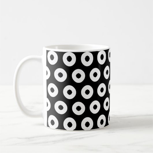 Schwarz/Weiß-Polka-Punktmuster Kaffeetasse (Links)