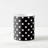 Schwarz-Weiß-Polka-Punktmuster Kaffeetasse (Mittel)