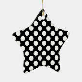 Schwarz-Weiß-Polka-Punktmuster Keramik Ornament (Rechts)