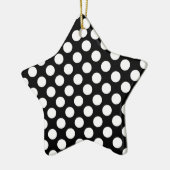Schwarz-Weiß-Polka-Punktmuster Keramik Ornament (Links)