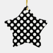 Schwarz-Weiß-Polka-Punktmuster Keramik Ornament (Hinten)