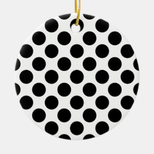 Schwarz-Weiß-Polka-Punktmuster Keramik Ornament