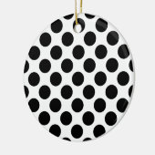 Schwarz-Weiß-Polka-Punktmuster Keramik Ornament (Links)