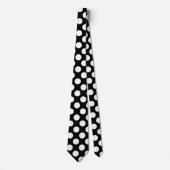 Schwarz-Weiß-Polka-Punktmuster Krawatte (Vorderseite)