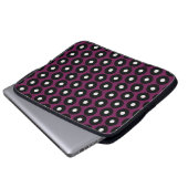 Schwarz/Weiß-Polka-Punktmuster Laptopschutzhülle (Vorne Knopf)