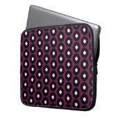 Schwarz/Weiß-Polka-Punktmuster Laptopschutzhülle (Vorderseite Links)