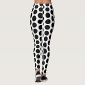 Schwarz-Weiß-Polka-Punktmuster Leggings (Rückseite)