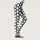 Schwarz-Weiß-Polka-Punktmuster Leggings (Rechts)