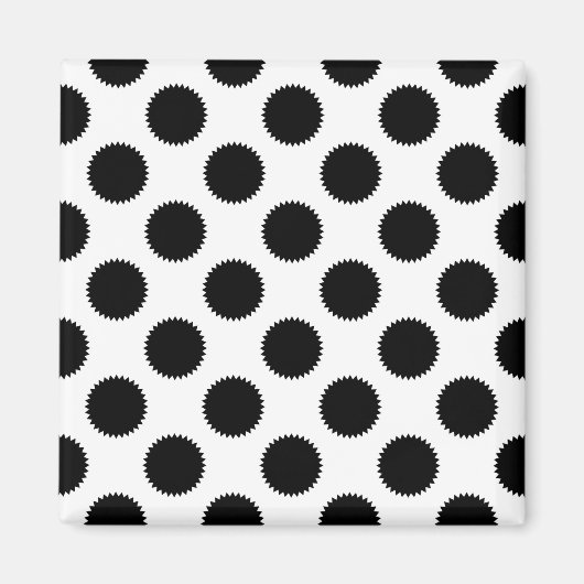 Schwarz-Weiß-Polka-Punktmuster Magnet (Vorne)