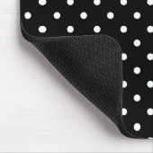 Schwarz-Weiß-Polka-Punktmuster Mousepad (Ecke)