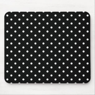 Schwarz-Weiß-Polka-Punktmuster Mousepad