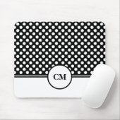 Schwarz-Weiß-Polka-Punktmuster Mousepad (Mit Mouse)