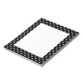 Schwarz-Weiß-Polka-Punktmuster Notizblock (Rotiert)