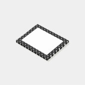 Schwarz-Weiß-Polka-Punktmuster Post-it Klebezettel (angewinkelt)