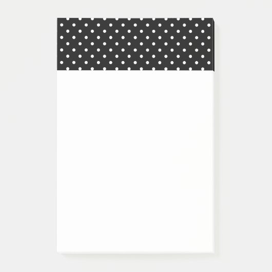 Schwarz-Weiß-Polka-Punktmuster Post-it Klebezettel (Vorderseite)
